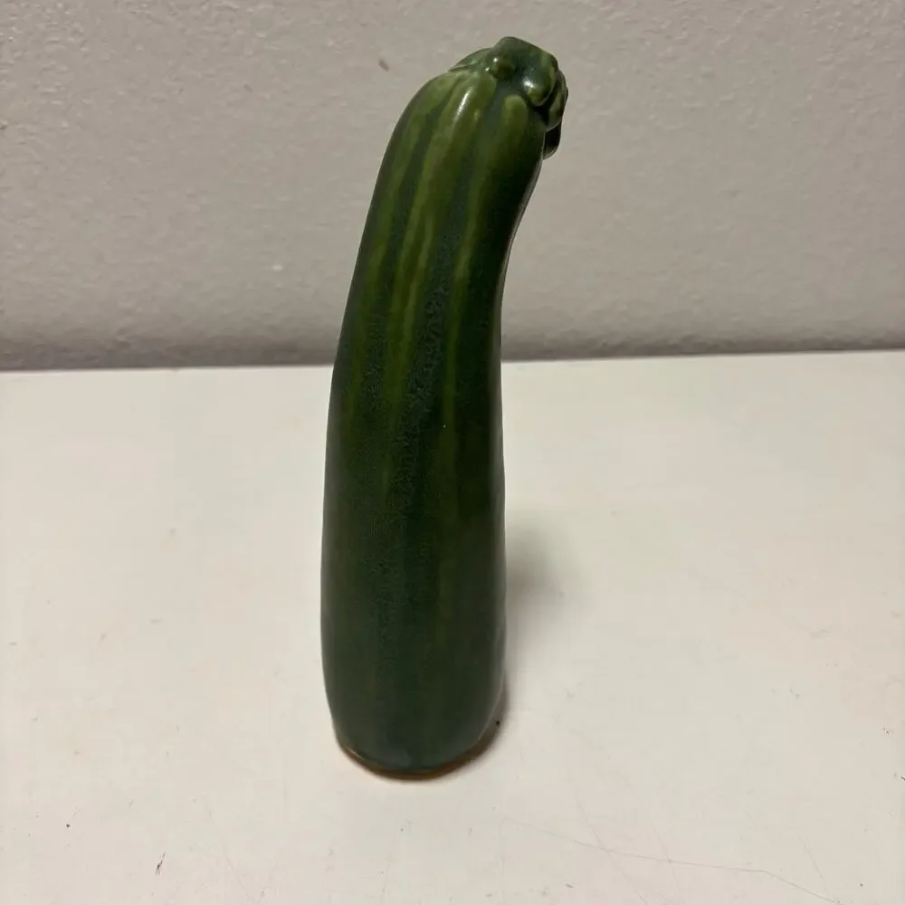 Vtg Patricia Garrett Zucchini Courgette Squash Pottery Vase 9